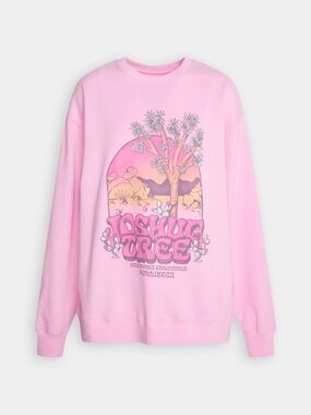 Hollister Joshua Tree Graphic Sweatshirt Pink Oversized Size Medium